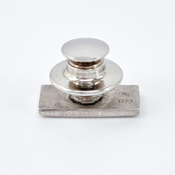 Vintage Sterling Silver 925 HR Block Tie Tack Pin Brooch - Picture 7 of 9